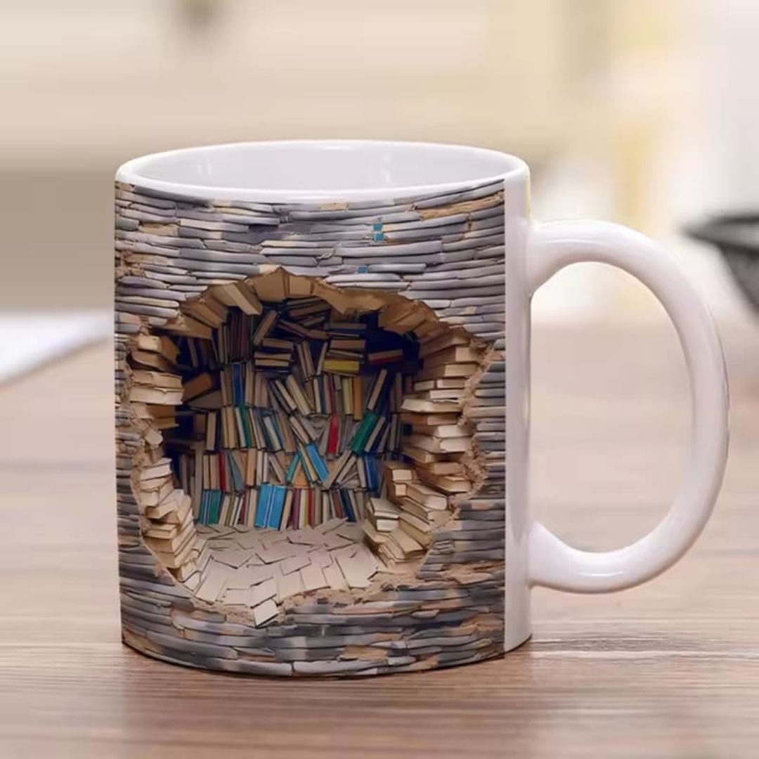 3D Book Worlds Mug