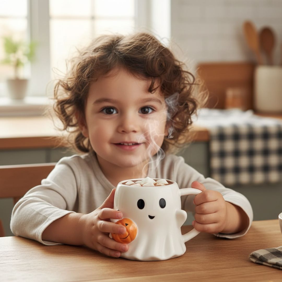 Pumpkin Ghost Mug - Cute Ghost with Pumpkin - Perfect for Halloween
