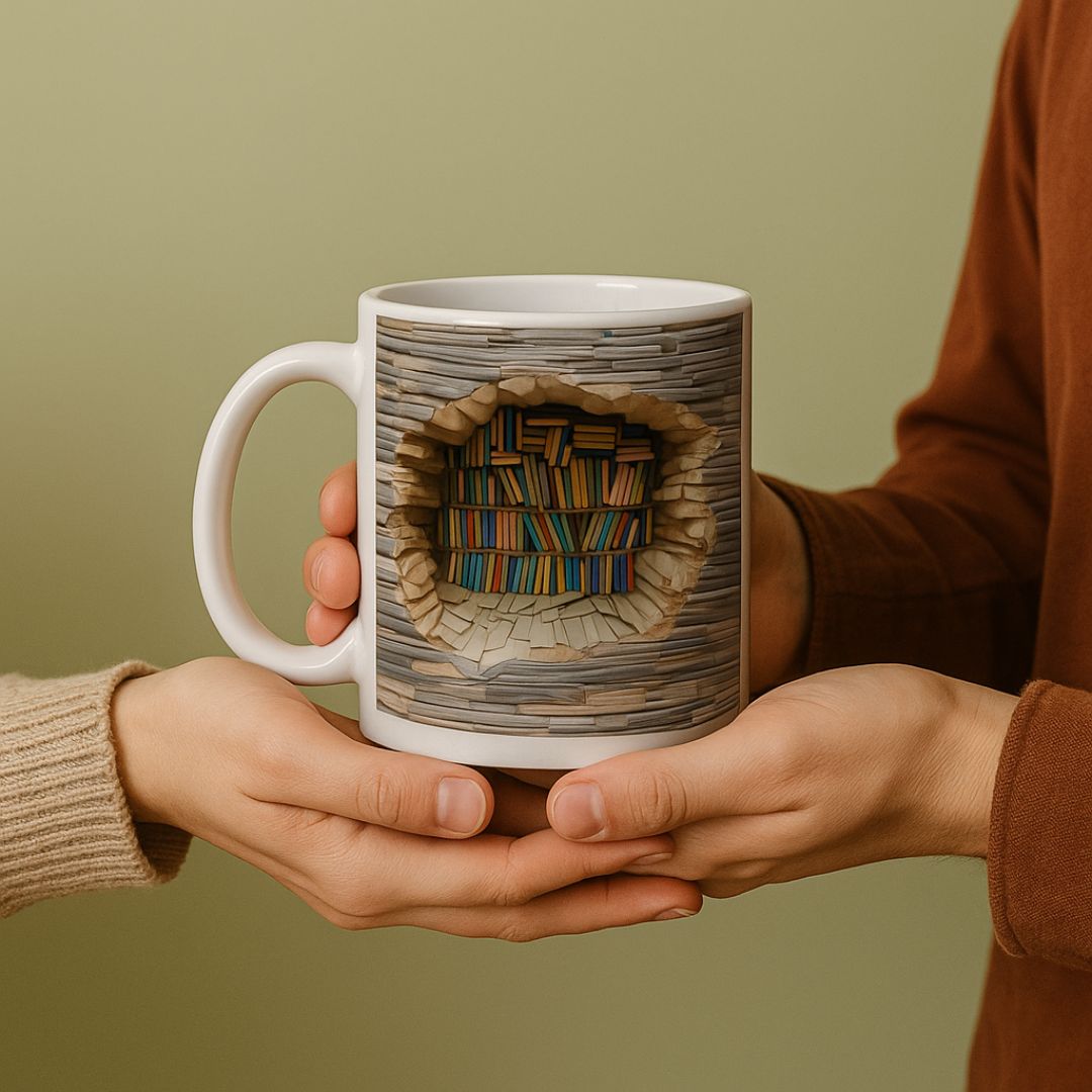3D Book Worlds Mug