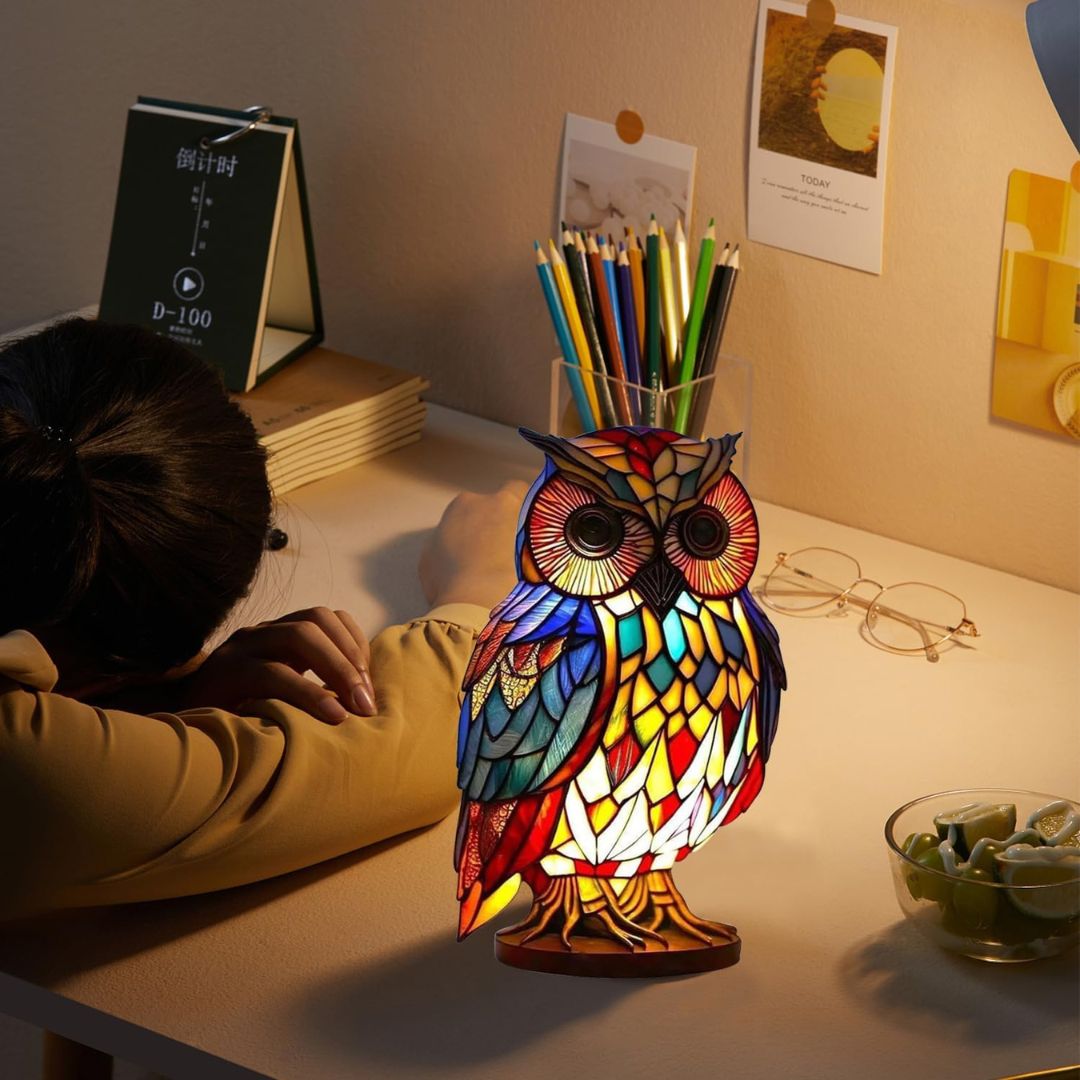 Light-up owl lamp