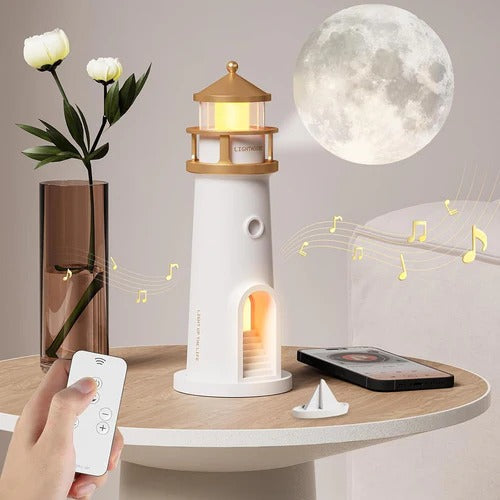 Magic lighthouse lamp with moonlight projection
