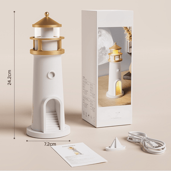 Magic lighthouse lamp with moonlight projection